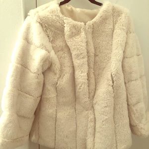 Faux fur white jacket